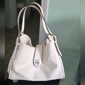 Charming Charlie Shoulder Bag Elegant White Leather Handbag Women's